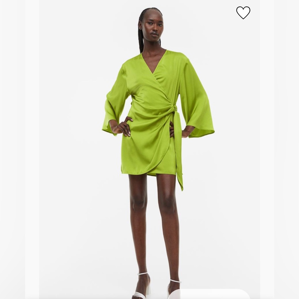 Satin Wrap Front Dress